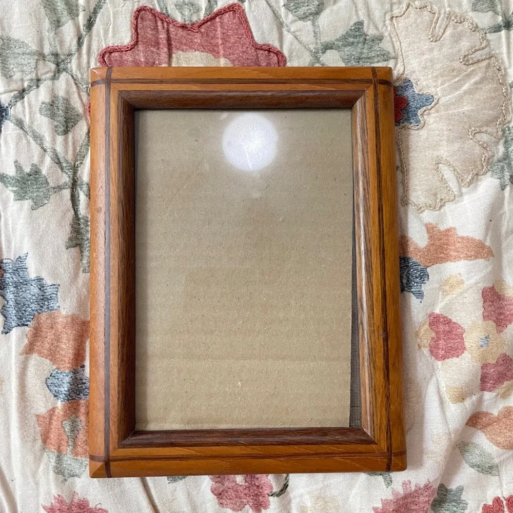 Ornate Wood Picture Frame oak farmhouse cottage victorian 5x7 Stand hang